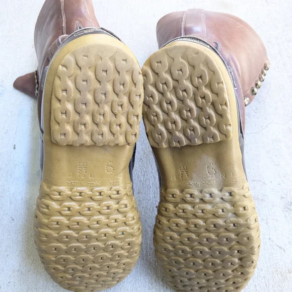 L.L. Bean Duck Boots Men 9 M Btown Leather Rubber - Picture 15 of 16